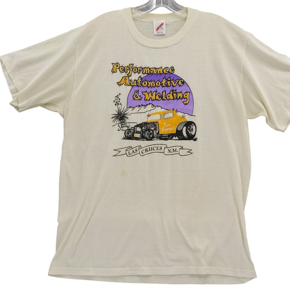 vtg 80s TShirt Performance Automotive & Welding Las‎ Cruces 50/50 Single Stitch